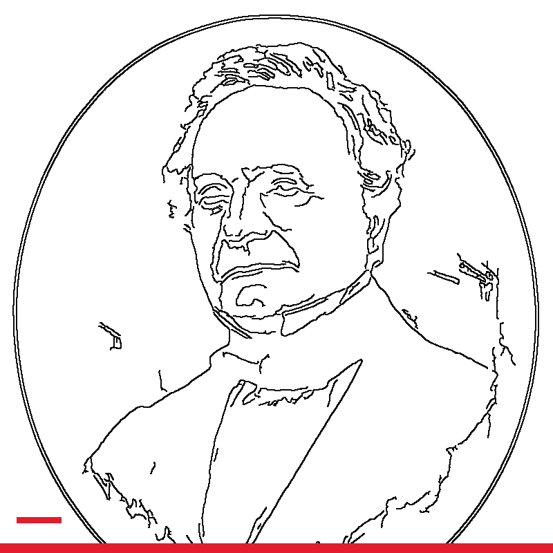Temporary rejected portrait art for Charles Babbage