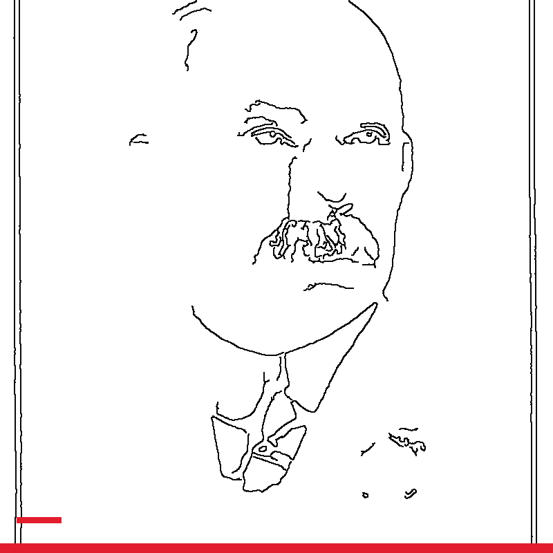Temporary rejected portrait art for Henry L. Gantt