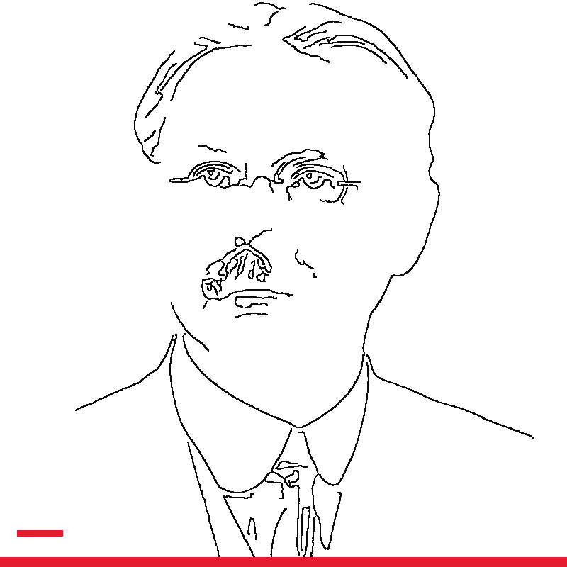 Temporary rejected portrait art for Robert F. Hoxie